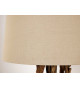Lampe sur pied en bois de Teck et abat jour en lin beige