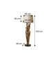Lampe sur pied en bois de Teck et abat jour en lin beige