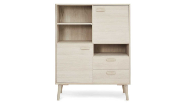 Buffet haut 130 cm Chêne blanchi