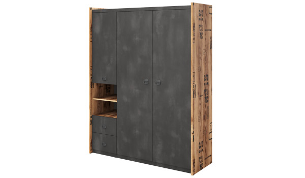 Armoire 150 cm chambre ado style industriel