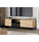 Meuble TV 163 cm bois et noir