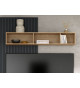 Meuble TV 163 cm bois et noir