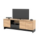 Meuble TV 163 cm bois et noir