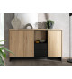 Buffet bois et noir 150 cm