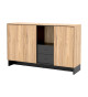 Buffet bois et noir 150 cm