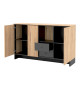 Buffet bois et noir 150 cm