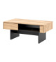 Table basse bois et noir avec rangement