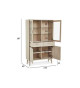 Buffet vitrine 4 portes avec éclairage & 2 tiroirs Chêne blanchi