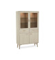Buffet vitrine 4 portes avec éclairage & 2 tiroirs Chêne blanchi