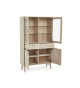 Buffet vitrine 4 portes avec éclairage & 2 tiroirs Chêne blanchi