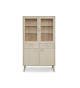 Buffet vitrine 4 portes avec éclairage & 2 tiroirs Chêne blanchi