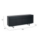 Buffet 205 cm chêne noir