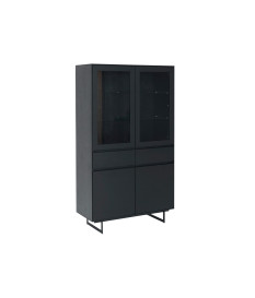 Buffet vitrine Chêne noir avec éclairage