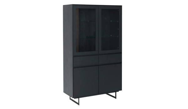 Buffet vitrine Chêne noir avec éclairage