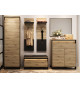 Mobilier d'entrée bois et noir pour manteaux et chaussures