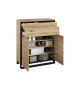 Mobilier d'entrée bois et noir pour manteaux et chaussures