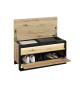 Mobilier d'entrée bois et noir pour manteaux et chaussures