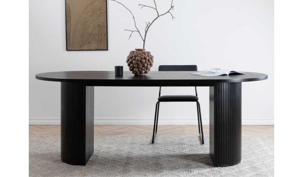 Table à manger noir ovale 200 cm