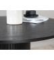 Table de repas ronde en placage de bois noir
