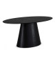 Table salle à manger ovale 160 cm Chêne noir