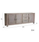 Long Buffet 230 cm Acacia brun brossé