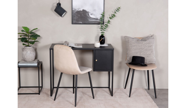 Bureau 95 cm en métal noir