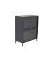 Commode vitrée en métal noir
