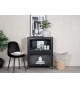 Commode vitrée en métal noir