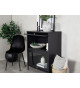 Commode vitrée en métal noir