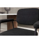Chaises en métal et tissu bouclé noir