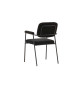 Chaises en métal et tissu bouclé noir