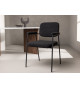 Chaises en métal et tissu bouclé noir