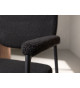Chaises en métal et tissu bouclé noir
