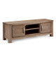 Meuble TV moderne 160 cm Acacia brun brossé