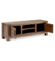 Meuble TV moderne 160 cm Acacia brun brossé