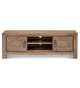 Meuble TV moderne 160 cm Acacia brun brossé