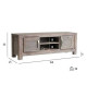 Meuble TV moderne 160 cm Acacia brun brossé