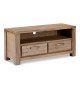 Meuble TV moderne 120 cm Acacia brun brossé