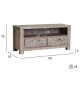 Meuble TV moderne 120 cm Acacia brun brossé