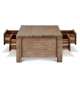 Table basse 4 tiroirs 120 cm Acacia brun brossé