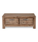 Table basse 4 tiroirs 120 cm Acacia brun brossé