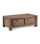 Table basse 4 tiroirs 120 cm Acacia brun brossé