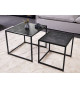 Lot de 2 tables basses carrées en métal noir