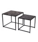Lot de 2 tables basses carrées en métal noir