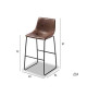Chaise de bar simili cuir marron pas cher