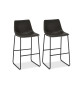 Chaise de bar simili cuir gris pas cher