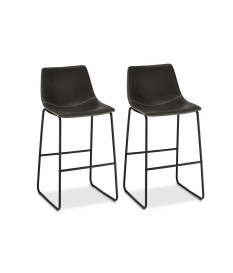 Chaise de bar simili cuir gris pas cher