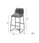 Chaise de bar simili cuir gris pas cher