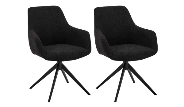 Chaise de salle à manger pivotante noir
