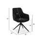Chaise de salle à manger pivotante noir
